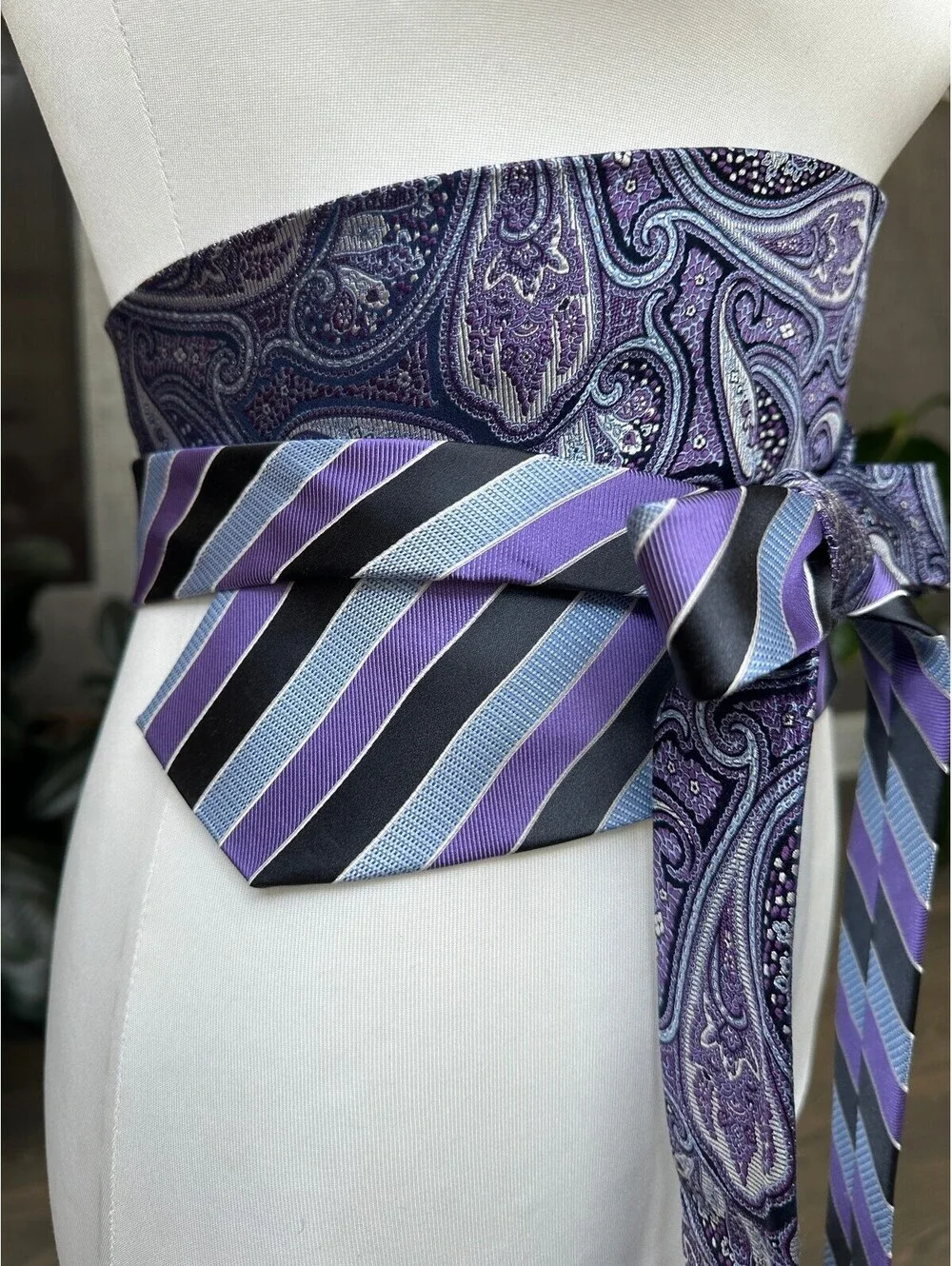 Upcycled Silk Obi Belt | Corset Style Wrap | OOAK | OS